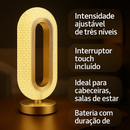 Luminária de Mesa Abajur Decorativo Cristal Dourado Touch